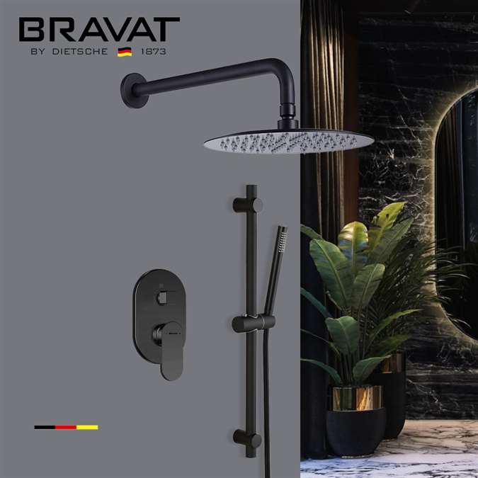 Bravat Luxury Oil Rubbed Bronze Thermostatic Shower System with Handheld Shower