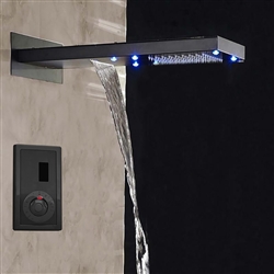 BathSelect Sensor Controlled Automatic LED Dark Oil Rubbed Bronze Waterfall/Rainfall Shower Set