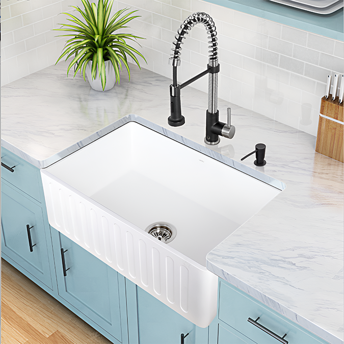 Chatou White Finish Modern Design Farmhouse Sink