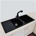 Bavaria Black European Style Artificial Stone Kitchen Sink with Drain Board