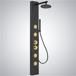 Bathselect Serenity Flow Black and Gold Shower Panel