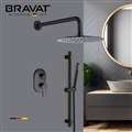 Bravat Thermostatic Dark Oil Rubbed Bronze Shower Set with 2-Way Concealed Shower Valve Mixer and Hand Shower