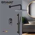 Bravat Hotel Thermostatic Dark Oil Rubbed Bronze Shower Set with 2-Way Concealed Shower Valve Mixer and Hand Shower