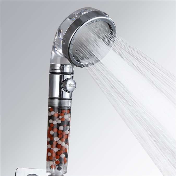 Oxgenics Hand Shower Adjustable 3 Mode High Pressure Water Saving Shower Head with Ion Balls