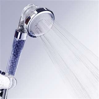 High Pressure Handheld Oxygenics Shower Head With Negative Ion Balls in Blue