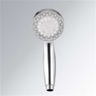 Handheld Single Control Round Rainfall Water Saving 7 Color Changing LED Bathroom Shower Head