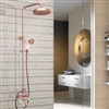 Hotel Wall Mount Bathroom Tub Faucet Shower Head with Hand Sprayer in Rose Gold