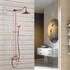 Hotel 8" Round Rose Gold Rainfall Bathroom Shower Head with Tub Faucet and Hand Sprayer Set