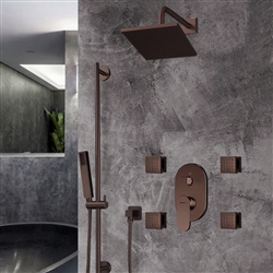 Bravat Shower Set With Valve Mixer 3-Way Concealed Wall Mounted In Light Oil Rubbed Bronze