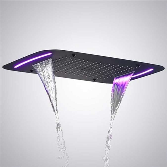 Large Ceiling Mounted Bath Touch Panel Shower Head with LED