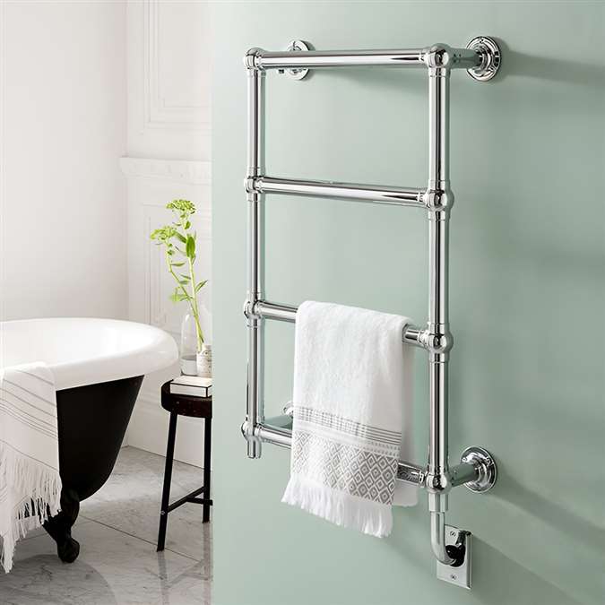 BathSelect Stainless Steel Electric Bar Towel Warmer In Chrome Finish