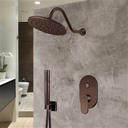 Bravat Shower Set With Valve Mixer Concealed Wall Mounted In Light Oil Rubbed Bronze