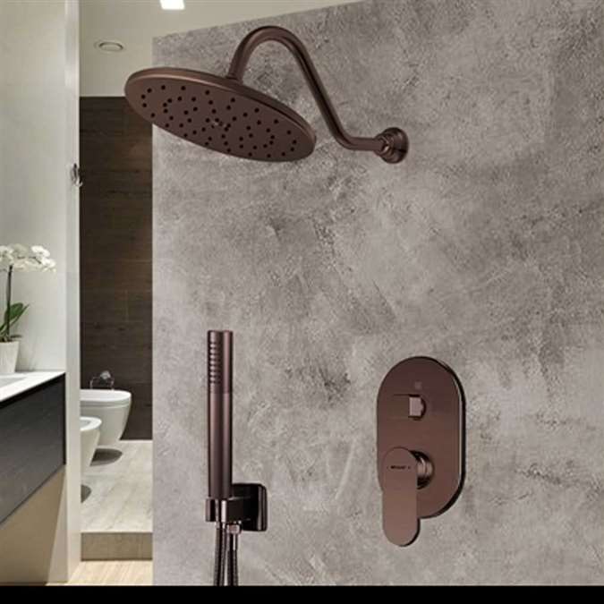 Hospitality Bravat Wall Mounted Light Oil Rubbed Bronze Shower Set With Thermostatic Valve Mixer Concealed