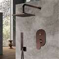 Bravat Shower Set With Valve Mixer Concealed Wall Mounted In Light Oil Rubbed Bronze