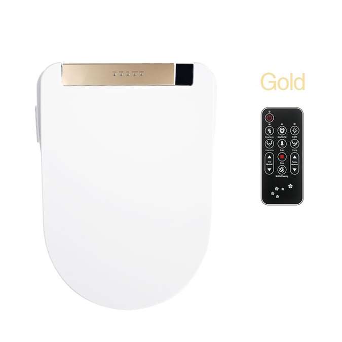 BathSelect High Quality Intelligent Smart Toilet Seat Cover In White-Gold Color Control