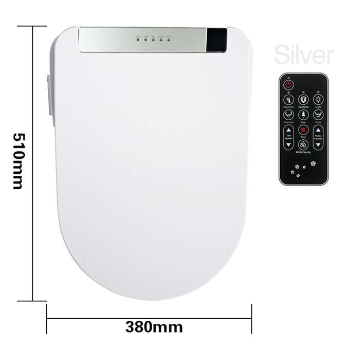 BathSelect High Quality Intelligent Smart Toilet Seat Cover In White-Silver Color Control