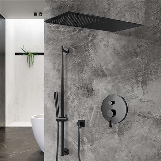 Bravat Shower Set With Valve Mixer Concealed Wall Mounted In Dark Oil Rubbed Bronze