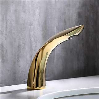 BathSelect Hotel Shiny Gold Finish Commercial Handsfree Motion Sensor Faucet