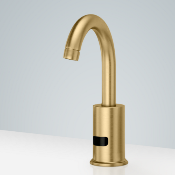 Dijon Solid Brass Deck Mount Commercial Automatic Faucet in Brushed Gold Finish