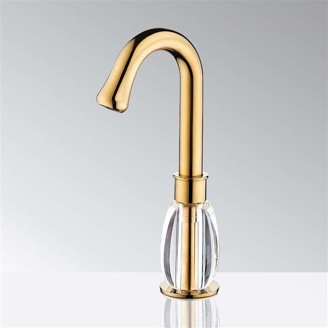 BathSelect Deck Mount Commercial Gold Automatic Touchless Sensor Faucet