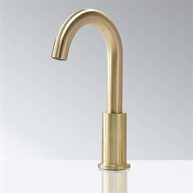 BathSelect Deck Mount Commercial Gold Touchless Automatic Sensor Faucet