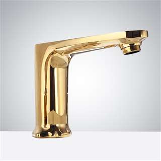 BathSelect Shiny Gold Commercial Handsfree Motion Sensor Faucet