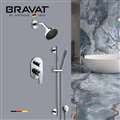 Bravat Chrome Polished Thermostatic Shower System with Handheld Shower