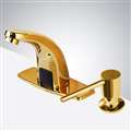 BathSelect Gold Infrared Automatic Electronic Commercial Faucet with Manual Soap Dispenser+