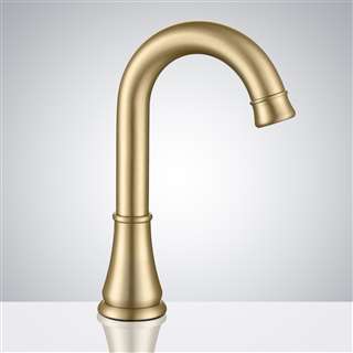 Bathselect Hotel Commercial Brushed Gold Touchless Motion Sensor Faucet