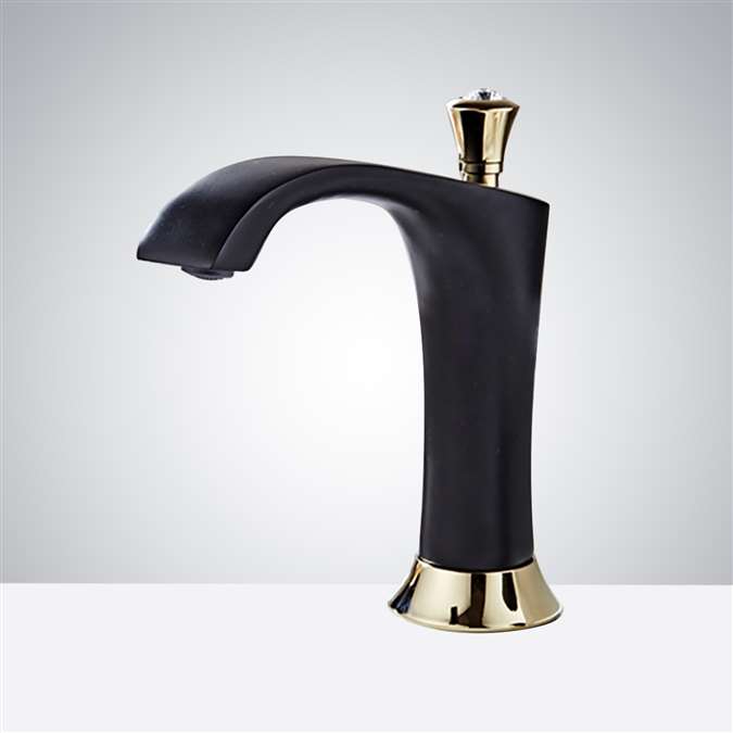 BathSelect Hotel The Rook Gold Matte Black Commercial Motion Sensor Faucet