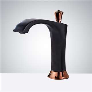 BathSelect The Rook Rose Gold Matte Black Commercial Motion Sensor Faucet