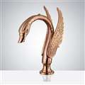 BathSelect Rose Gold Swan Commercial Handsfree Motion Sensor Faucet