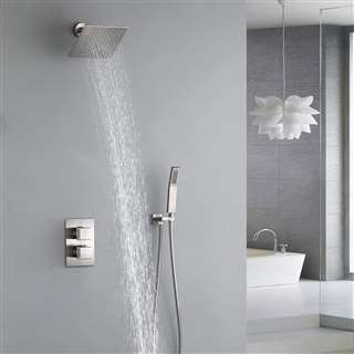 Fontana Rainshower Thermostatic Brushed Nickel Shower System With Hand Shower