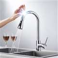 Geneva Chrome Pull Out Sensor Touch Kitchen Sink Faucet With Button For Two Way Flow