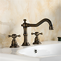 BathSelect Hostelry Crimea Antique Brass Dual Handled Bathroom Sink Faucet