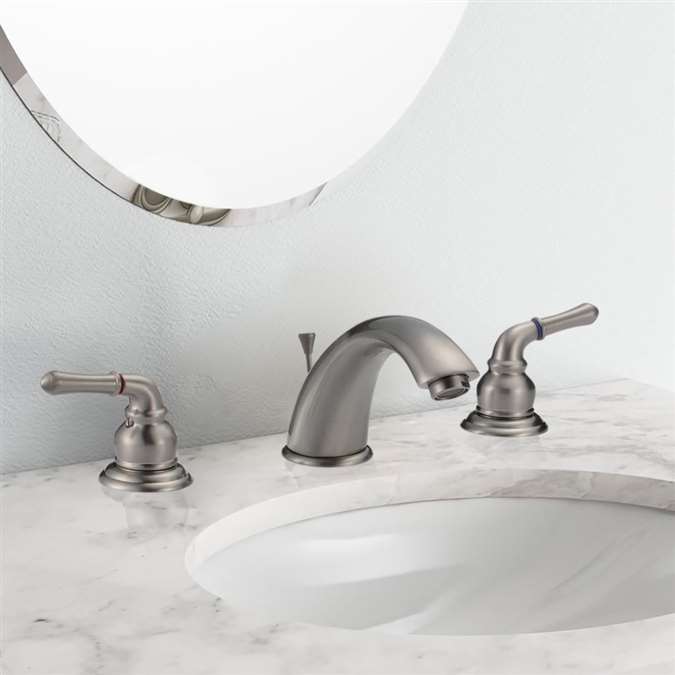 Lyon Dual Handle Solid Brass Bathroom Sink Faucet with Drain