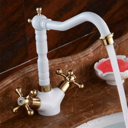 Calabria Brass Bathroom Sink Faucet with Dual Handle