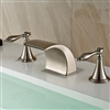 Nîmes Brushed Nickel Double Handle Deck Mount Widespread Bathtub Faucet