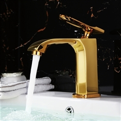 BathSelect Palermo Gold Finish Waterfall Bathroom Sink Faucet