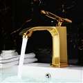 BathSelect Grohe Palermo Gold Finish Waterfall Bathroom Sink Faucet