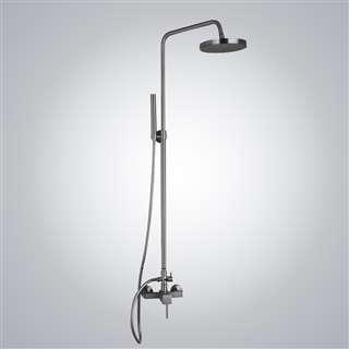 Milan Wall Mount Brushed Nickel Shower Set with Faucet