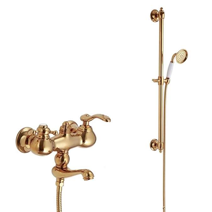 Naples Gold Bathtub Faucet with Handshower Set