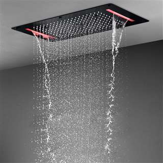 Vercelli Hospitality 6-Way LED Thermostatic Shower System with Jetted Body Sprays and Hand Shower