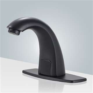 BathSelect Hostelry Matte Black Sensor Bathroom Sink Faucet with Hole Cover Plate