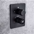 Vicenza 3 Function Smart LED Digital Display Matte Black Thermostatic Shower Controller Mixer