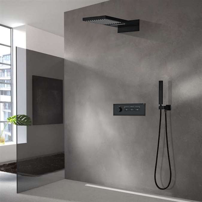 Black outlet Waterfall Shower System