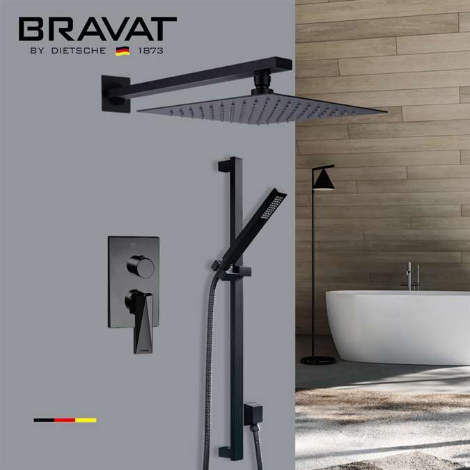 Bravat Dark Oil Rubbed Bronze Thermostatic Shower Set with Handheld Shower