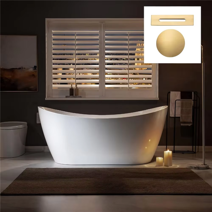 BathSelect Infinity Soak White Freestanding Tub