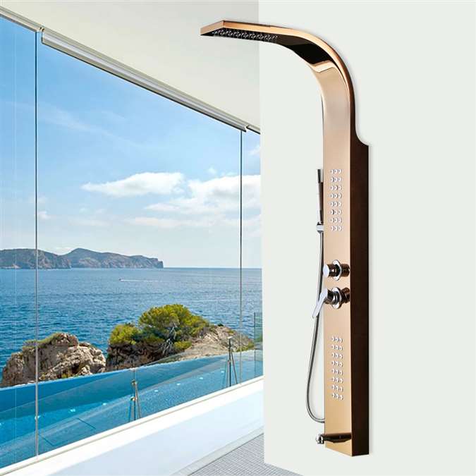 Almeria Shower Panel with Rainfall & Body Massage Jet