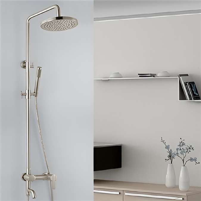 Florence Wall Mount Brushed Nickel Shower Set